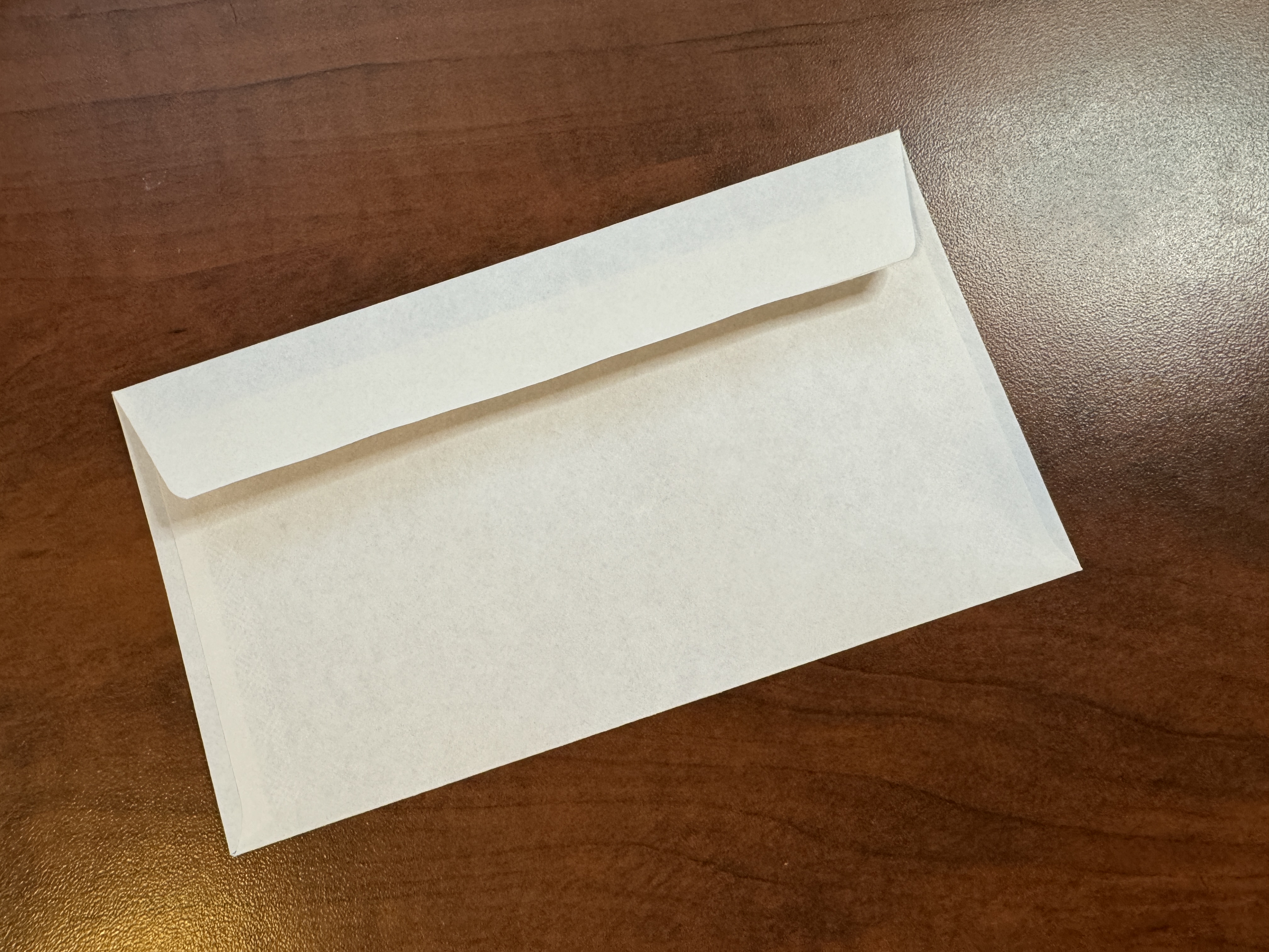 A plain white envelope.
